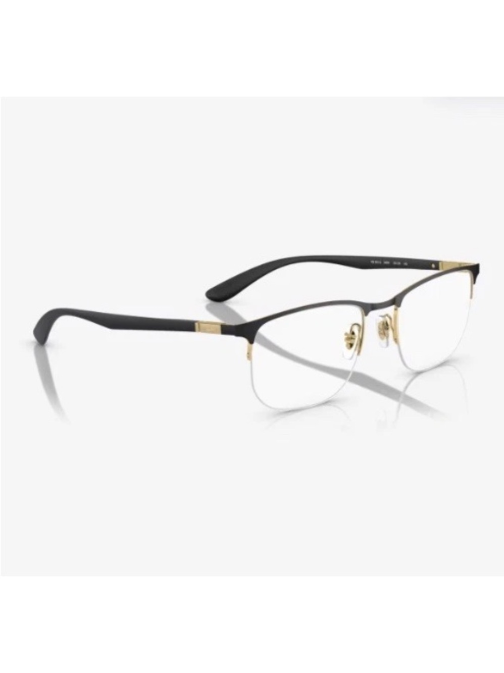 Ray-Ban Square Liteforce Eyeglasses Black Gold Frame Clear Demo Lens RB6513 2890